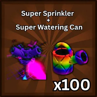 x100 Super Sprinkler & x100 Super Watering Can | Grow a Garden 2