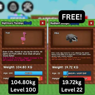 GODLY NIGHTMARE FLAMINGO [104.80kg] + FREE HUGE Badger (Huge, Titanic, Godly, Colossal)