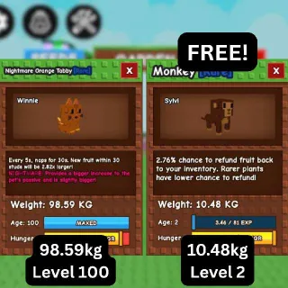 GODLY NIGHTMARE ORANGE TABBY [98.59kg | 2.82x] + FREE GODLY Monkey (Huge, Titanic, Godly, Colossal)