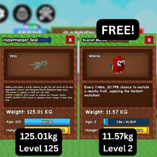 COLOSSAL HYPERHUNGER SEAL [125.01kg | 6.61% Passive] + FREE COLOSSAL Scarlet Macaw