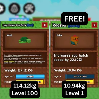 COLOSSAL HYPERHUNGER SEA TURTLE + FREE Rooster