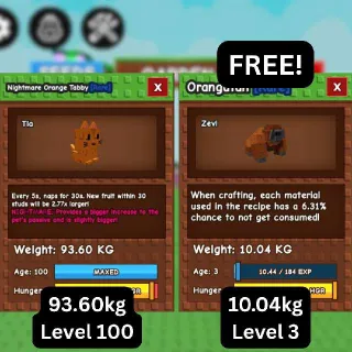 GODLY NIGHTMARE ORANGE TABBY [93.60kg | 2.77x] + FREE TITANIC Orangutan (Huge, Titanic, Godly, Colossal)