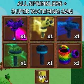 ALL Sprinklers + Super Watering Can + FREE x2 Gold Seed | Grow a Garden 2