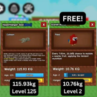 GODLY HYPERHUNGER SEAL [115.93kg | 6.50% Passive] + FREE GODLY Scarlet Macaw