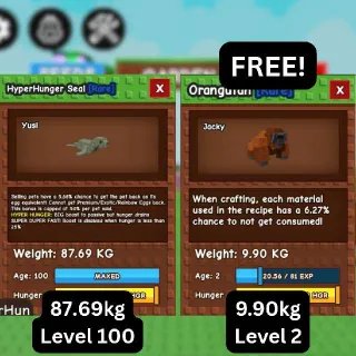 TITANIC HYPERHUNGER SEAL [87.69kg | 5.68% Passive] + FREE GODLY Orangutan