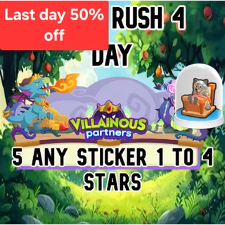 4 Slot VILLAINOUS partners Event RUSH IN 1 DAY