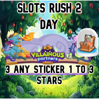 2 Slot VILLAINOUS partners Event RUSH IN 1 DAY