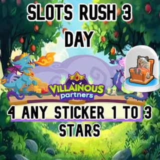 3 Slot VILLAINOUS partners Event RUSH IN 1 DAY