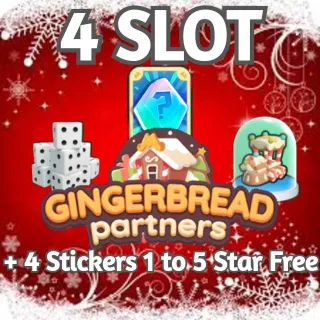 4 Slot Gingerbread Partnerts + 4 Sticker 1 to 5 Star Free