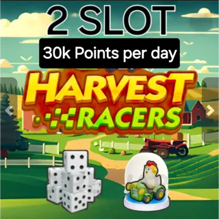 2 Slots Harvest Racers Carry 30k points Monopoly Go