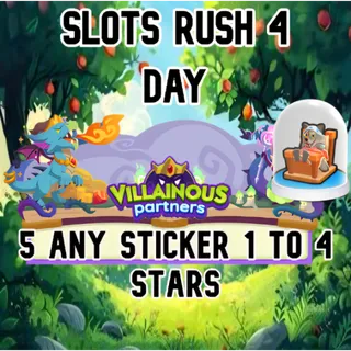4 Slot VILLAINOUS partners Event RUSH IN 1 DAY