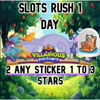 1 Slot VILLAINOUS partners Event RUSH IN 1 DAY