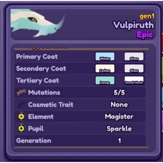 Dragon adventures Generation 1 Vulpiruth