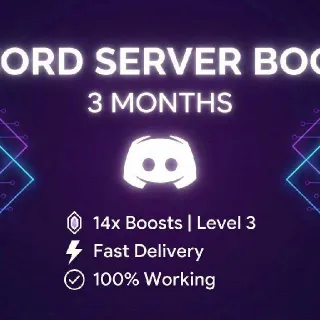 Discord Server Boost 3 Months 9x  Level 3 Fast Delivery