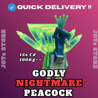 GODLY NIGHTMARE PEACOCK 100KG++ | GROW A GARDEN