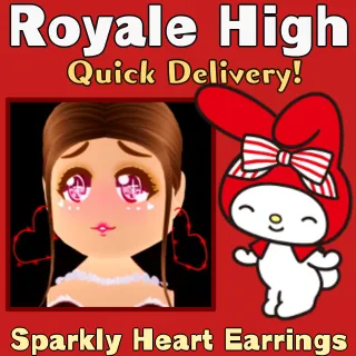 Sparkly Heart Hoop Earrings