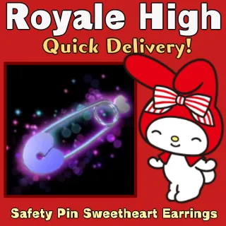 Safety Pin Sweetheart Earrings