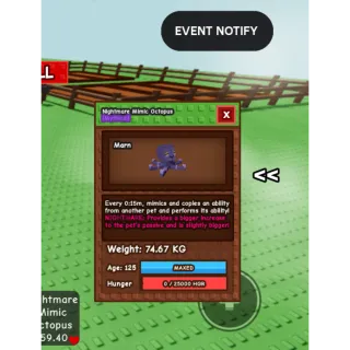 74.67 kg nightmare mimic age 125