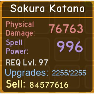 Gear Maxed Sakura Katana In Game Items Gameflip - roblox katana gear id