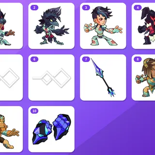 Brawlhalla Twitch Drops (10 Items) — Lady Vera v6 + Munin v6 +8 more