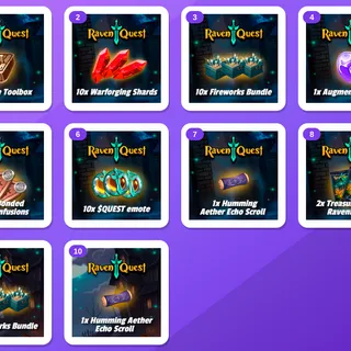 RavenQuest Twitch bundle — Simple Toolbox, Warforging Shard +8 more (11 items)