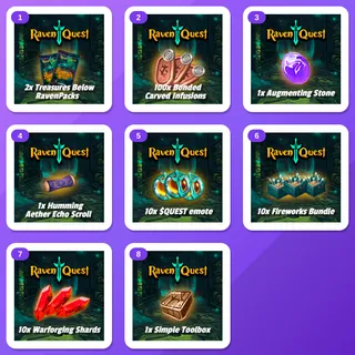 RavenQuest Twitch Drops (8 Items) — Ravenpacks + Bonded Carved Infusion +6 more