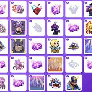 Marvel Rivals Twitch Drops (29 Items) — 100 CHRONO TOKENS - 1 + Wolverine Spray +27 more