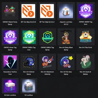 Overwatch 2 Twitch Drops Bundle | 17 Rewards | OWWC Cosmetics + Loot Boxes + BP Tier Skips