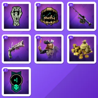 Sea of Thieves Twitch Drops (7 Items) — Drum Show-Off Emote + Lazybeard Title +5 more