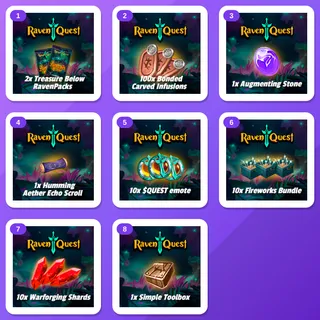RavenQuest Twitch Drops (8 Items) — Ravenpacks + Bonded Carved Infusion +6 more