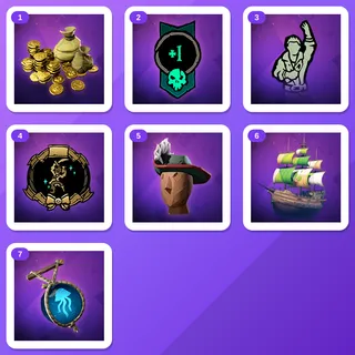 Sea of Thieves Twitch Drops (7 Items) — 75k Gold Aug 26 + +1 Renown Aug 26 +5 more