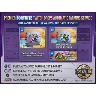 Fortnight Twitch Drops Automatic farming 180 days