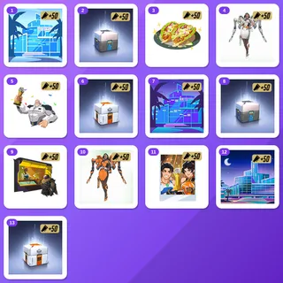 Overwatch Twitch Drops — OW BlizzCon Day 1 + Day 2 (13 Items) — BlizzCon Day 1 Drop 1 + BlizzCon Day 1 Drop 2 +11 more