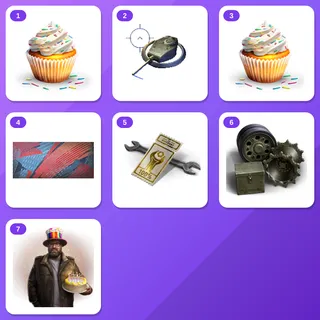World of Tanks Twitch Drops (7 Items) — 5x Cupcake Tokens + 5x directives +5 more