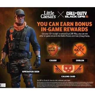 Cod Black Ops 6 Little Caesar's pack