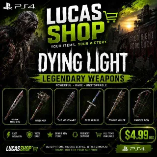 🔥 Dying Light Legendary Weapons | Gold Weapons | PS4 | Fast Delivery