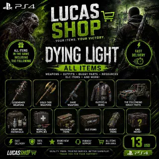 🔥 Dying Light Items | Weapons, Outfits, The Following Buggy Parts & More | PS4 | Fast Delivery