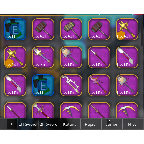 Other Swordburst 2 Inventory In Game Items Gameflip