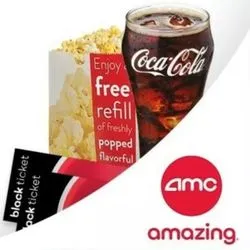 Two AMC Black Tickets +One Regular Popcorn + One Regular Drink