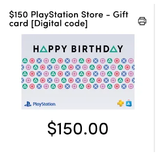 $150.00 USD PlayStation Store