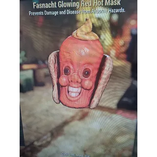 Fasnacht glowing red hot mask 