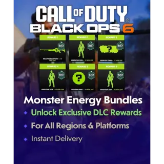 Call of Duty Black Ops 6 Monster Energy Rewards Full Set Operator Skins BO6 2XP