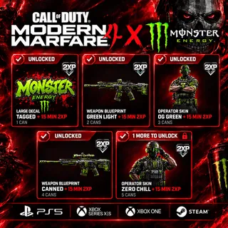 COD MW4 Modern Warfare 4 Monster Energy Set Full Bundle
