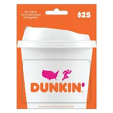 $25.00 USD Dunkin Donuts Gift Card