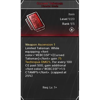 Jujutsu: Zero Cursed Talisman | 1x Item