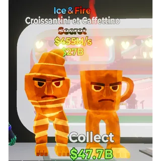 Croissantini et Caffettino Ice and Fire Fortnite Steal the Brainrot RARE