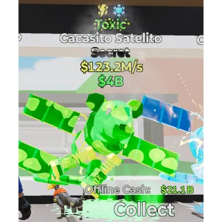 Toxic Cacasito Satelito with lightning and frozen trait fortnite steal the brainrot rare