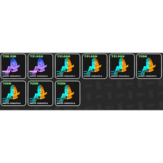 9x Beach Pineapple bundle Fortnite Fruits vs Brainrots