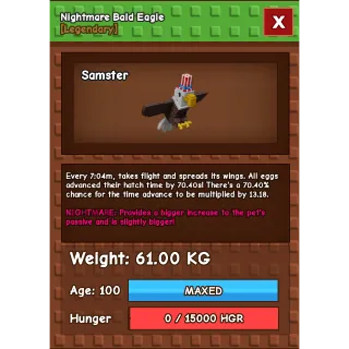 61kg Bald Eagle - Nightmare
