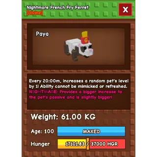 61kg French Fry Ferret - GAG